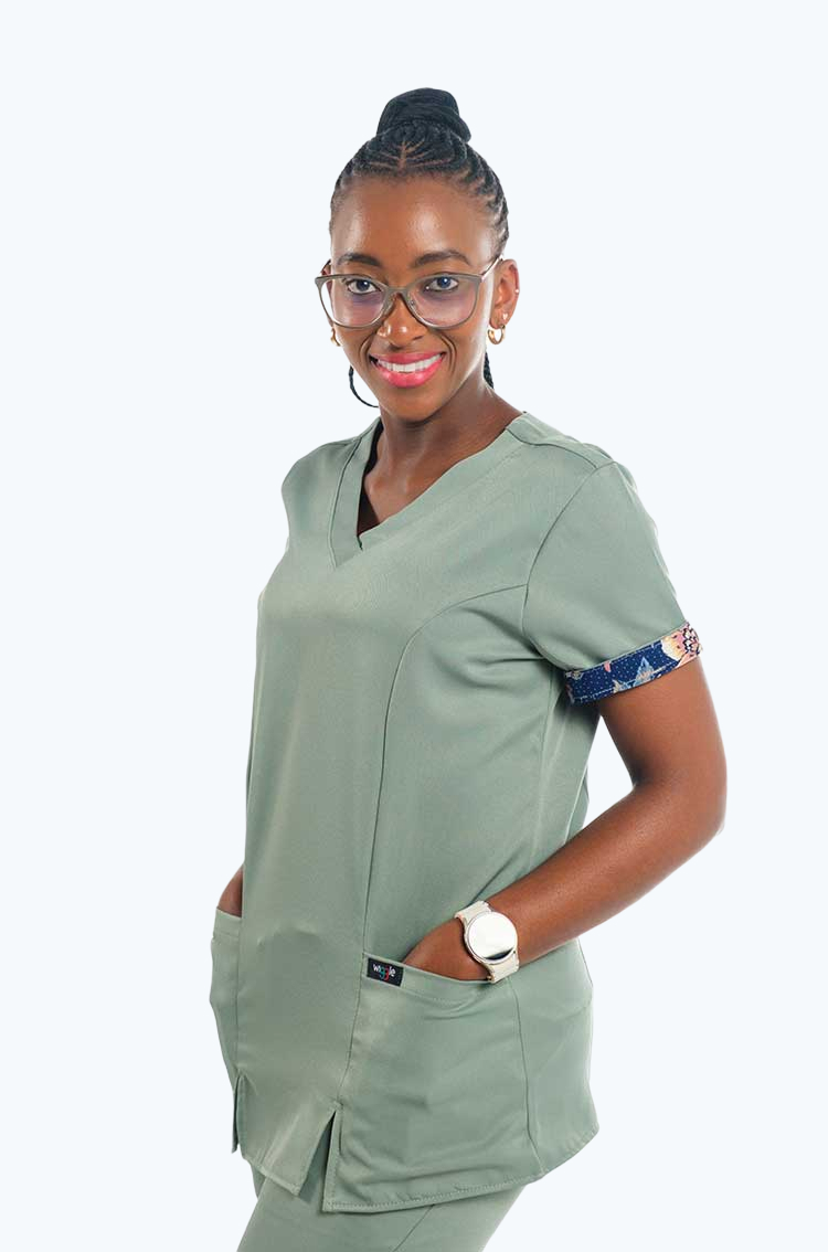 Molly Ladies Roll-up Sleeve Scrub Tops - Image 1