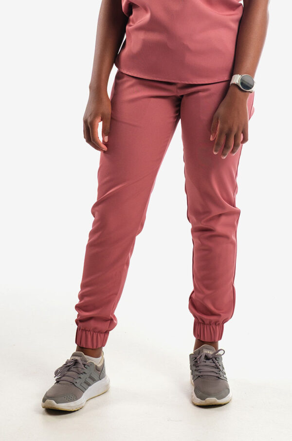 Milla Ladies Elasticated Scrub Pants - Rusty Rose, 4XL