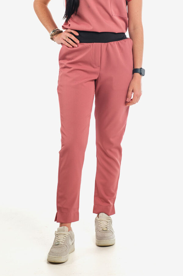 Yoda Ladies Scrub Pants with Band - Rusty Rose, 4XL