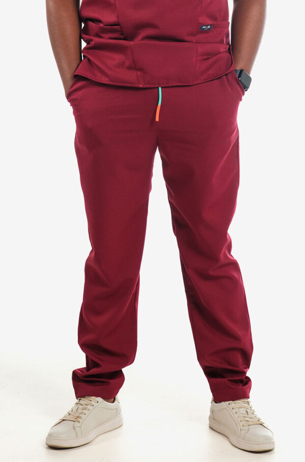 Ikey Mens Scrub Pants - Maroon, 4XL