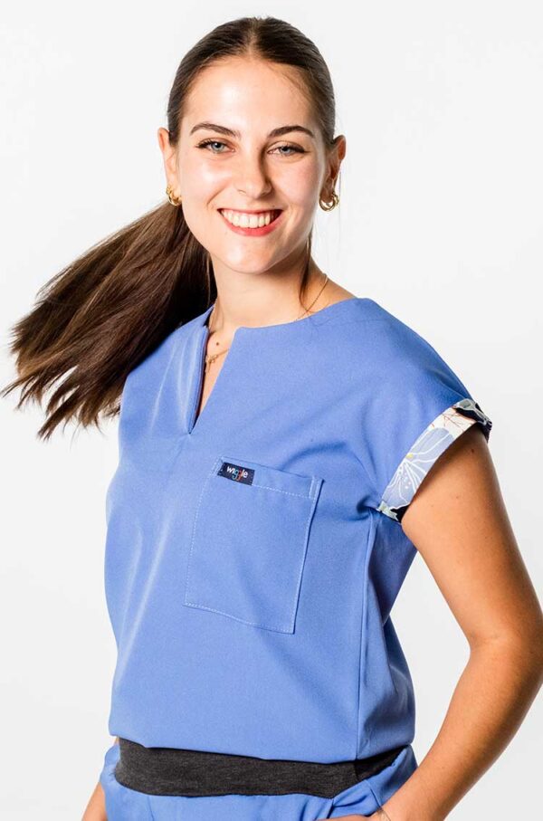 Kiki Ladies Tuck-in Scrub Top - Periwinkle, XXS