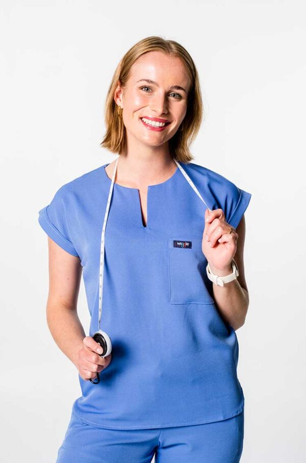 Lola Ladies Tuck-in Scrub Top - Periwinkle, XXS