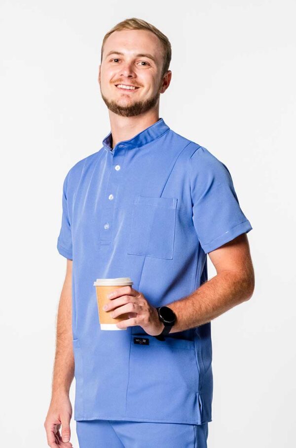 Murdoch Men's Scrub Top - Periwinkle, XXS