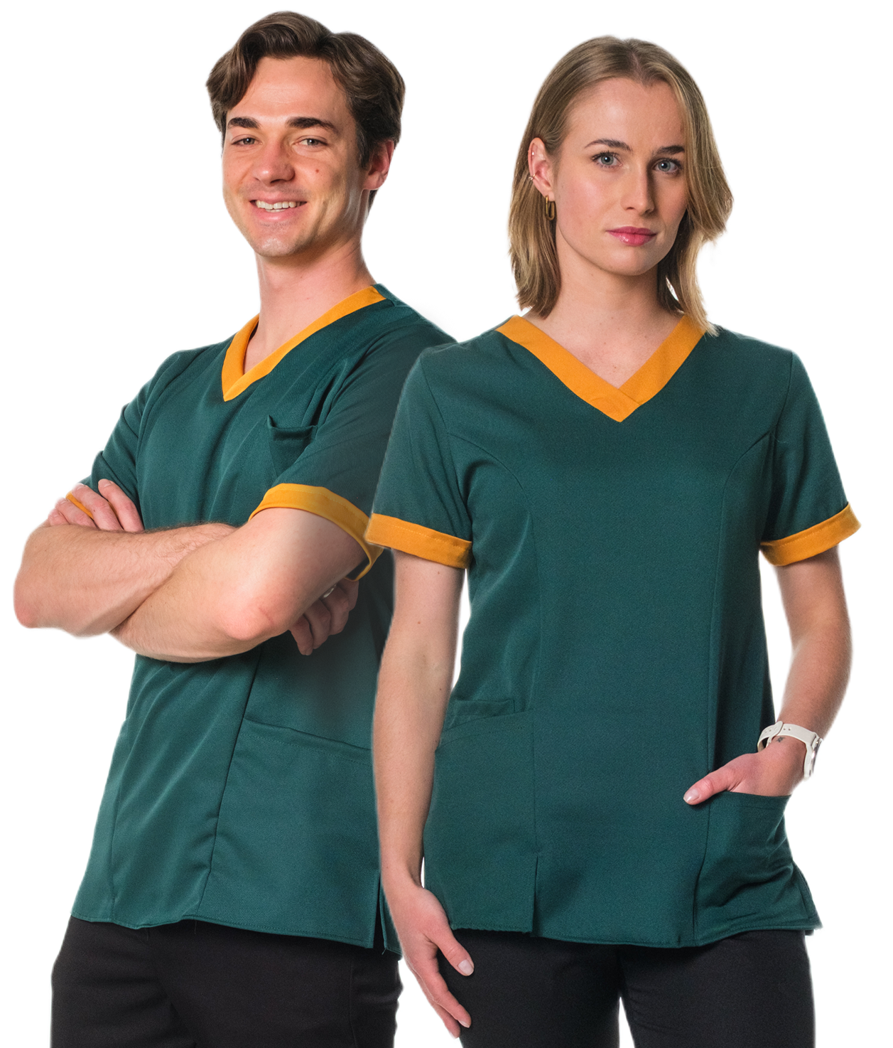 green-gold-scrub-popup-models
