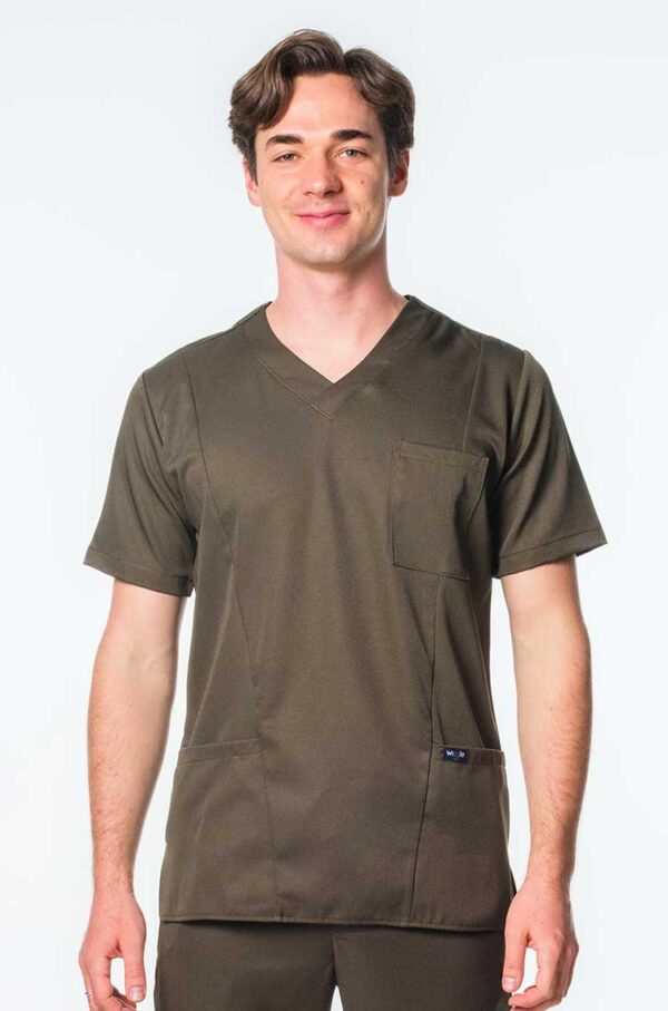 Kingsley Mens V-neck Scrub Tops - Olive, 4XL