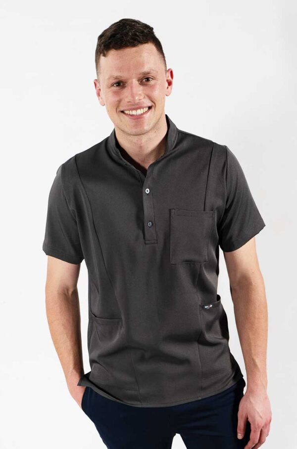 Murdoch Men's Scrub Top - Charcoal, 4XL