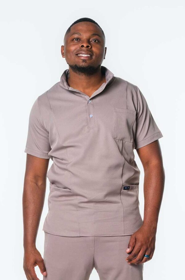 Murdoch Men's Scrub Top - Silver, 4XL