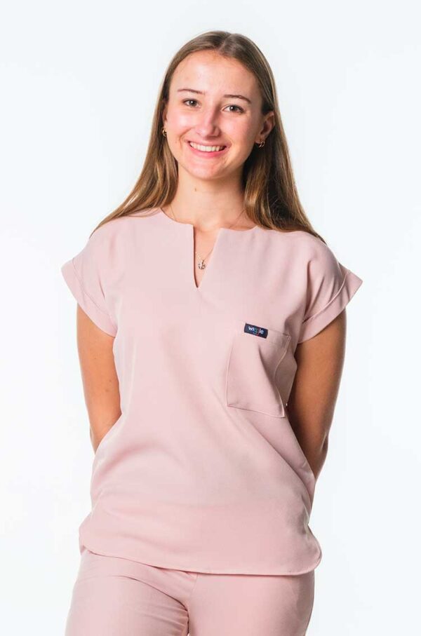 Lola Ladies Tuck-in Scrub Top - Rose, 4XL