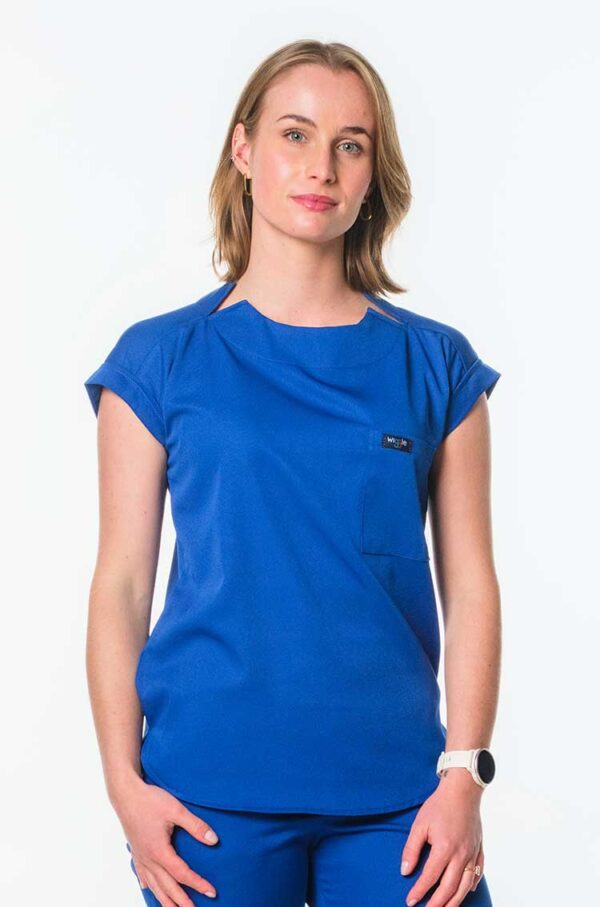 Luna Cuffed Sleeve Tuck-In Scrub Top