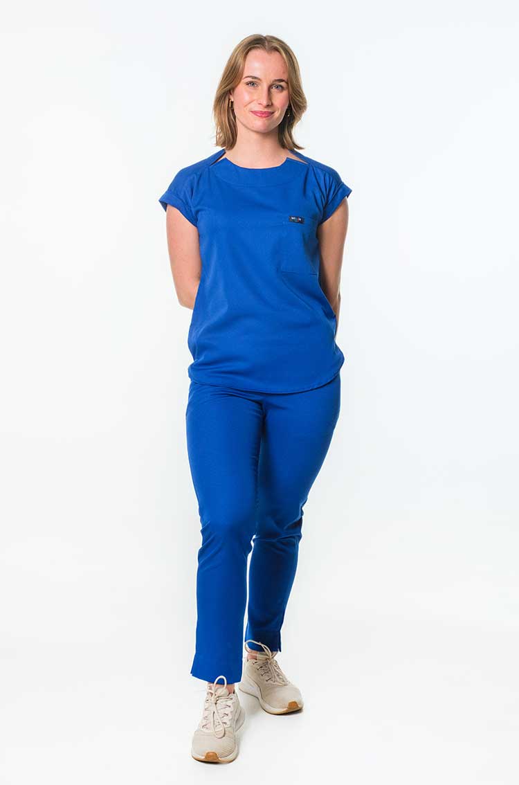 Luna Cuffed Sleeve Tuck-In Scrub Top - Image 2