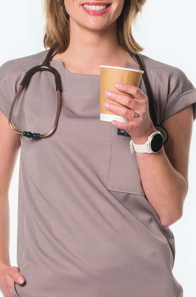 Luna Cuffed Sleeve Tuck-In Scrub Top - Image 5