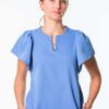 Sunny Frilly Sleeved Tuck-in Scrub Top - Thumbnail Image 1