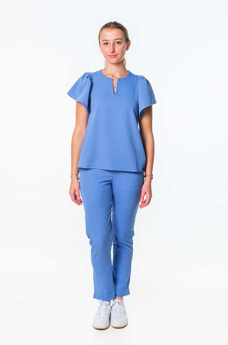 Sunny Frilly Sleeved Tuck-in Scrub Top - Image 2