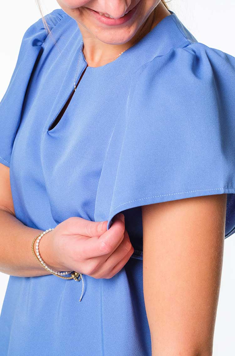 Sunny Frilly Sleeved Tuck-in Scrub Top - Image 4
