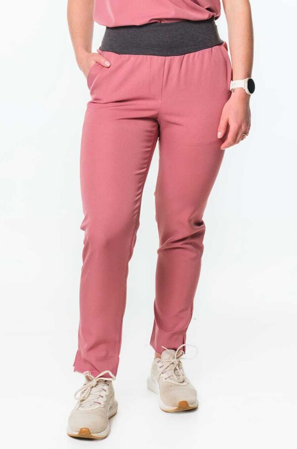 Yoda Ladies Scrub Pants with Band - Rusty Rose, 4XL