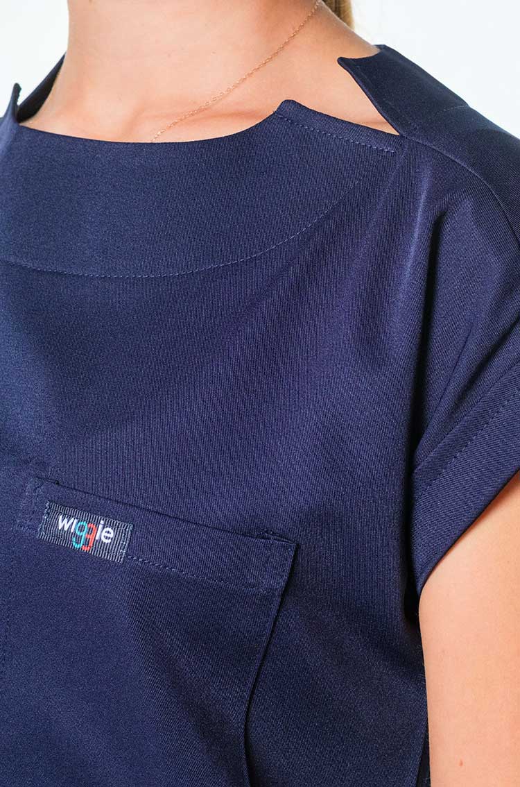 <b>Luna</b> Cuffed Sleeve Tuck-In Scrub Top - Image 4