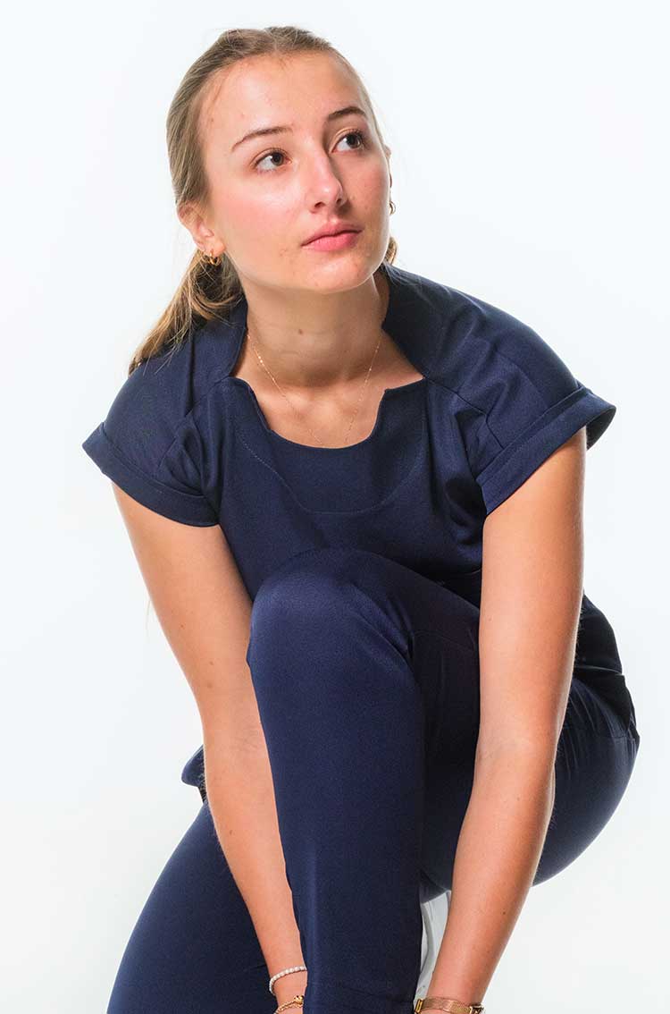 <b>Luna</b> Cuffed Sleeve Tuck-In Scrub Top - Image 5